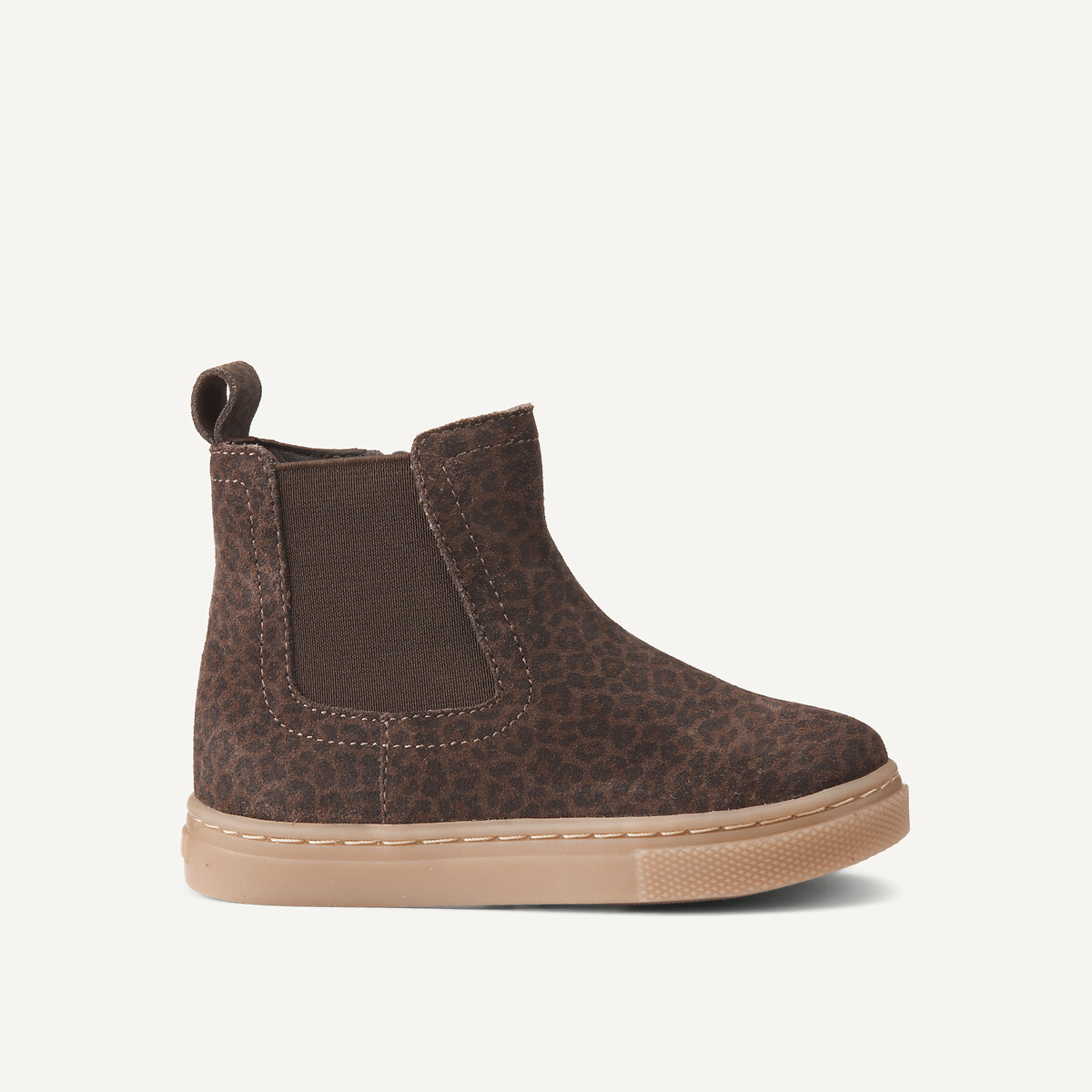 Bottines chelsea en cuir imprimé léopard léopard, LA REDOUTE COLLECTIONS