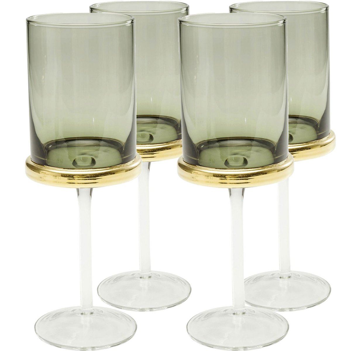 Lot de 4 verres à vin blanc, INNOCENT vert, KARE DESIGN