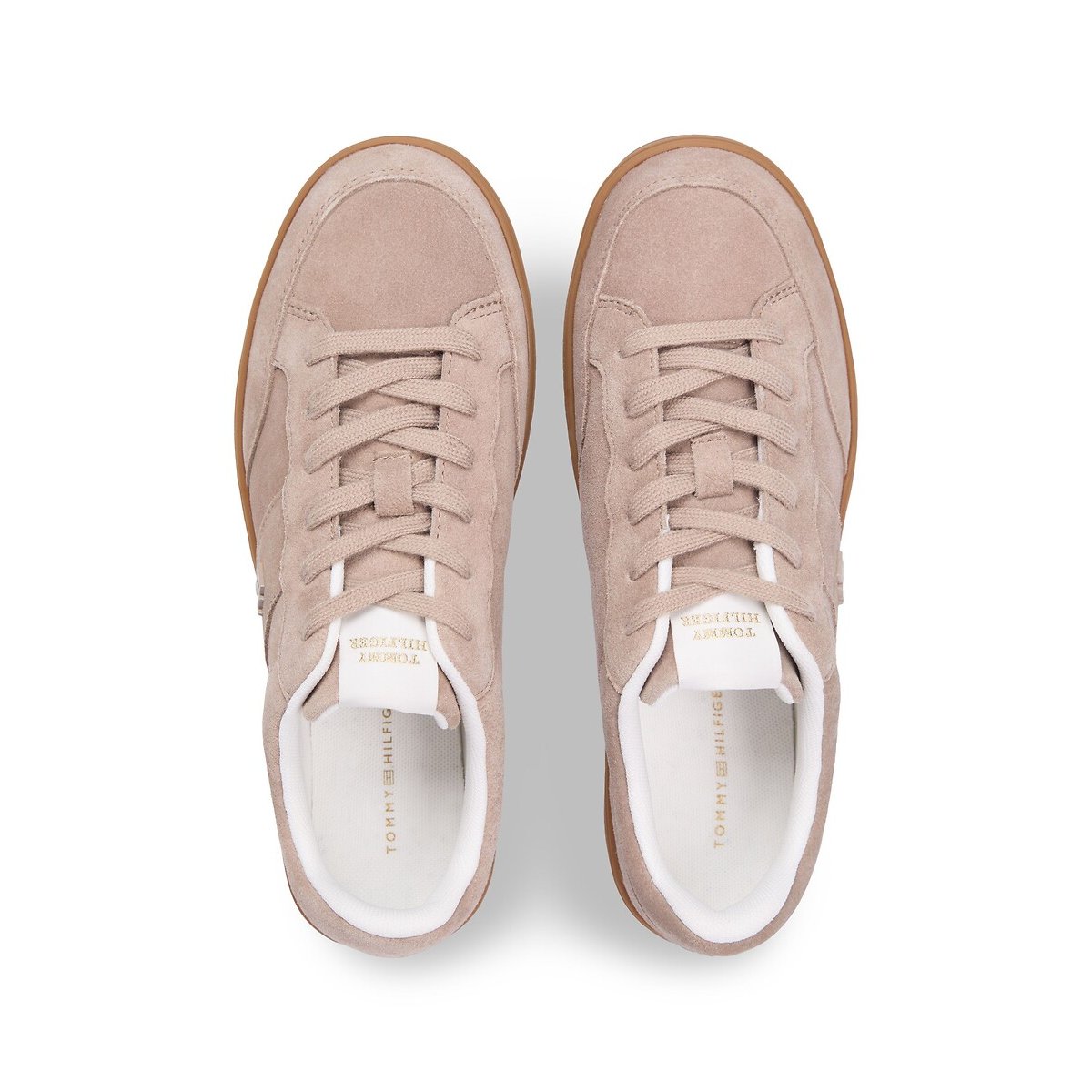 Heritage Court Suede Trainers taupe, TOMMY HILFIGER