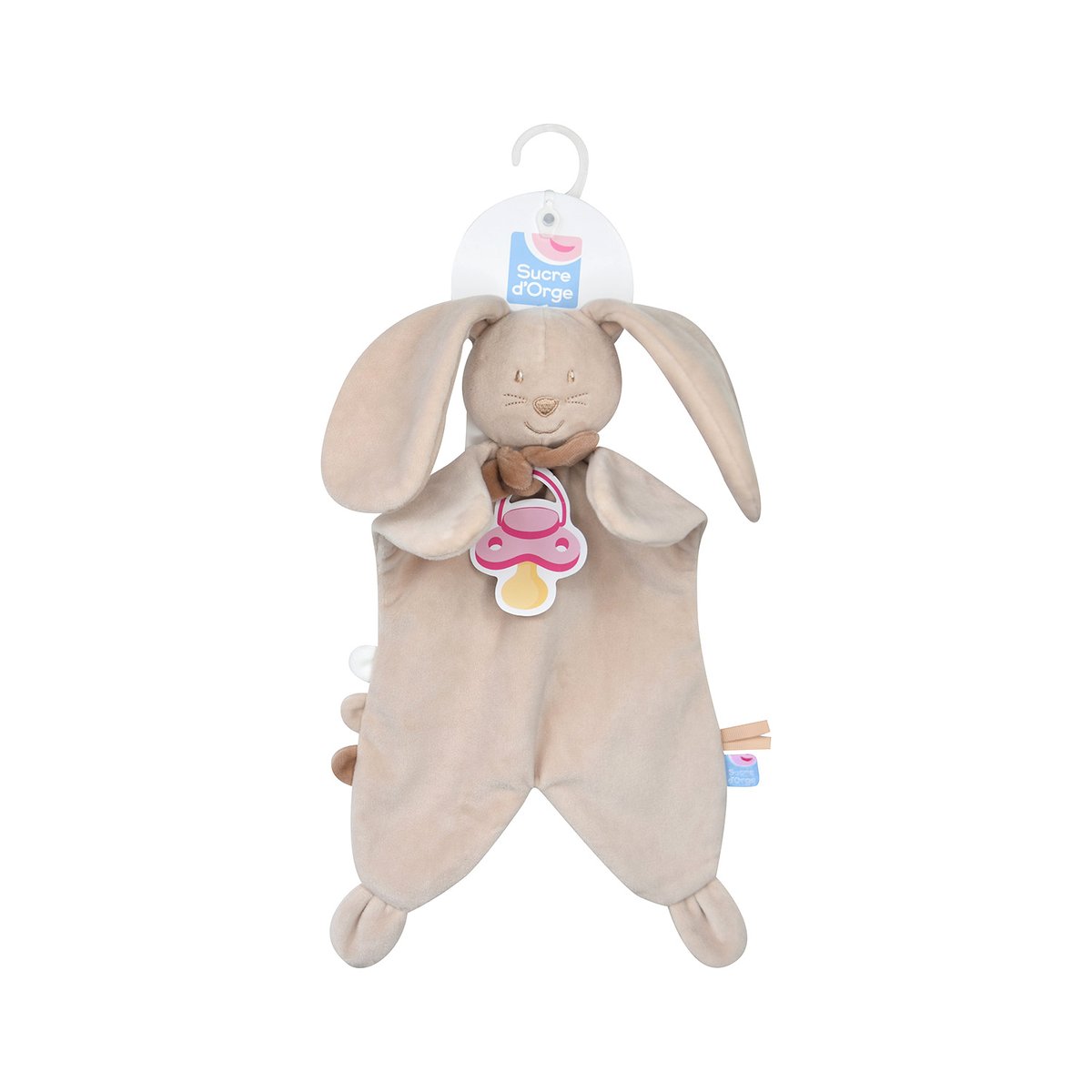 Doumou tetinou xl lapin velours doux beige beige, SUCRE D'ORGE