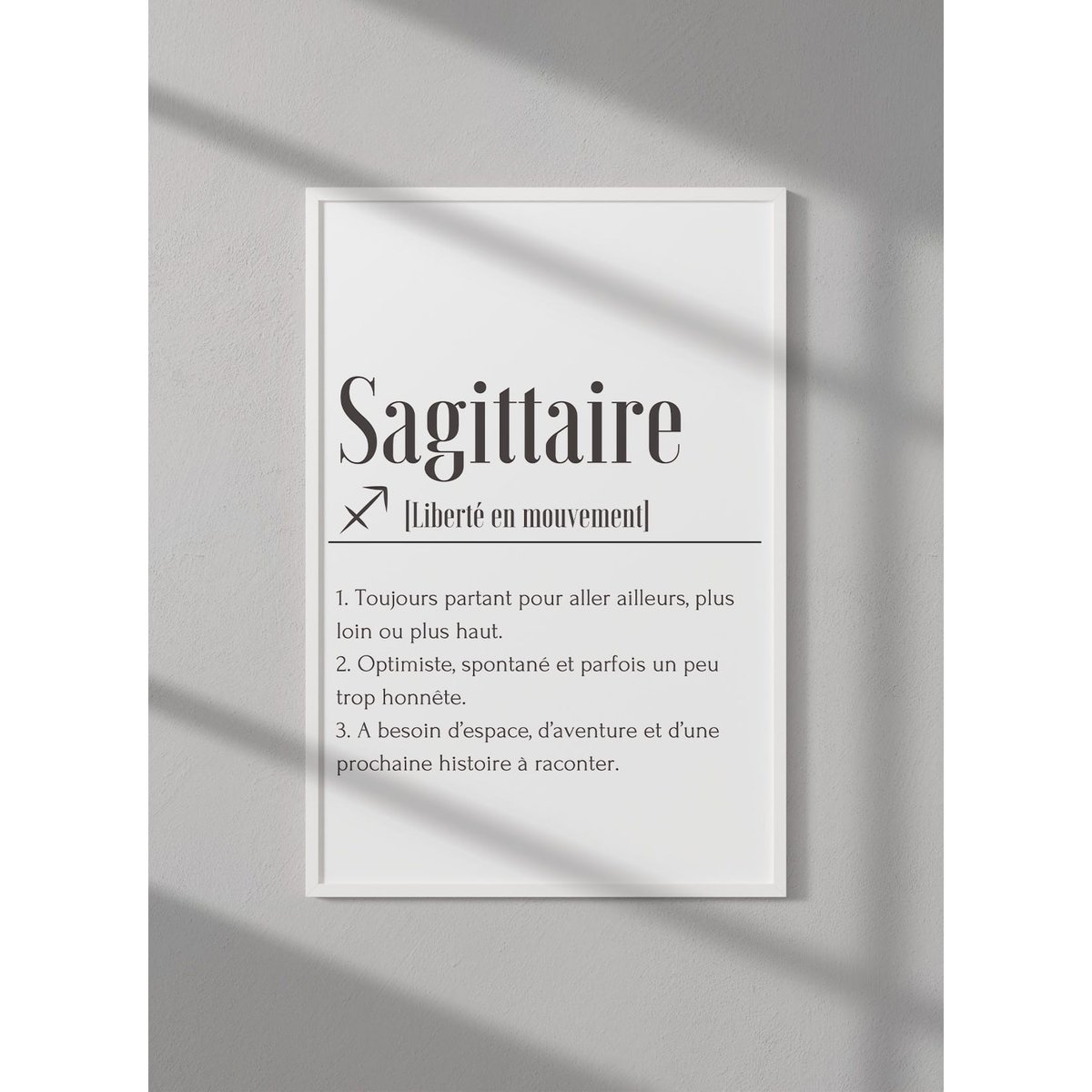 Affiche Définition Sagittaire blanc, L'AFFICHERIE