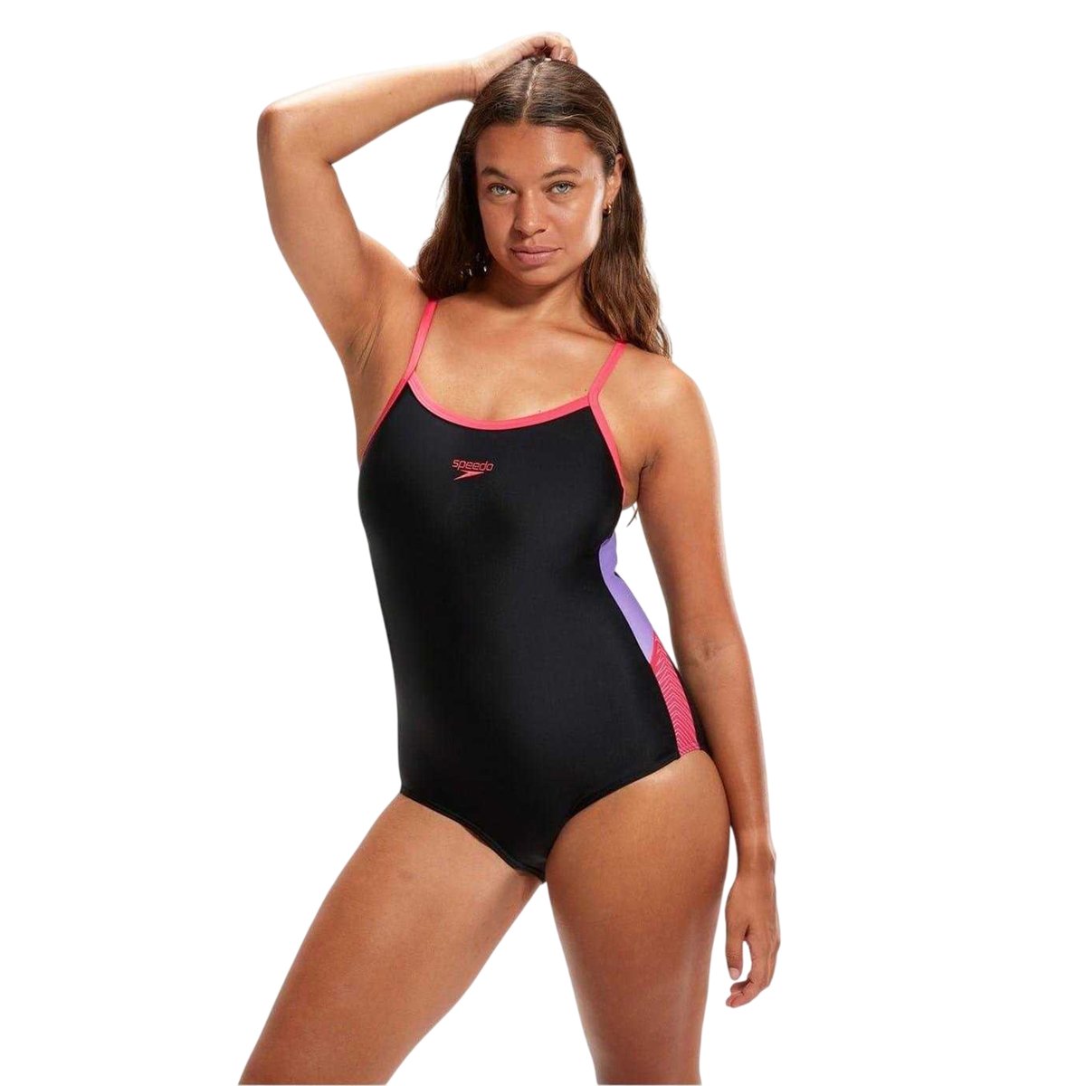 Maillot de bain 1 pièce dos nageur DIVE noir / lilas, SPEEDO