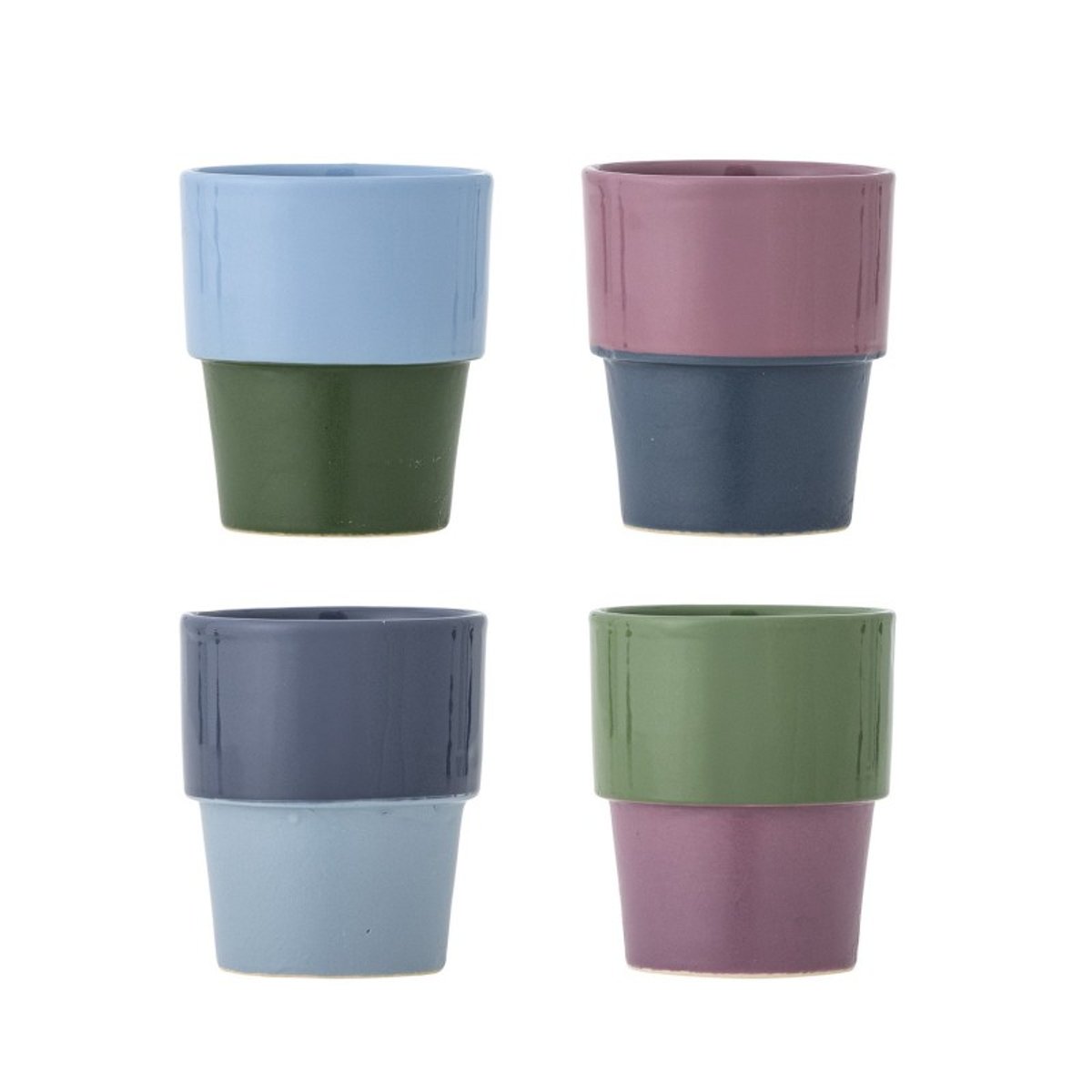 Tasses grès  EWAN set de 4 multicolore, BLOOMINGVILLE