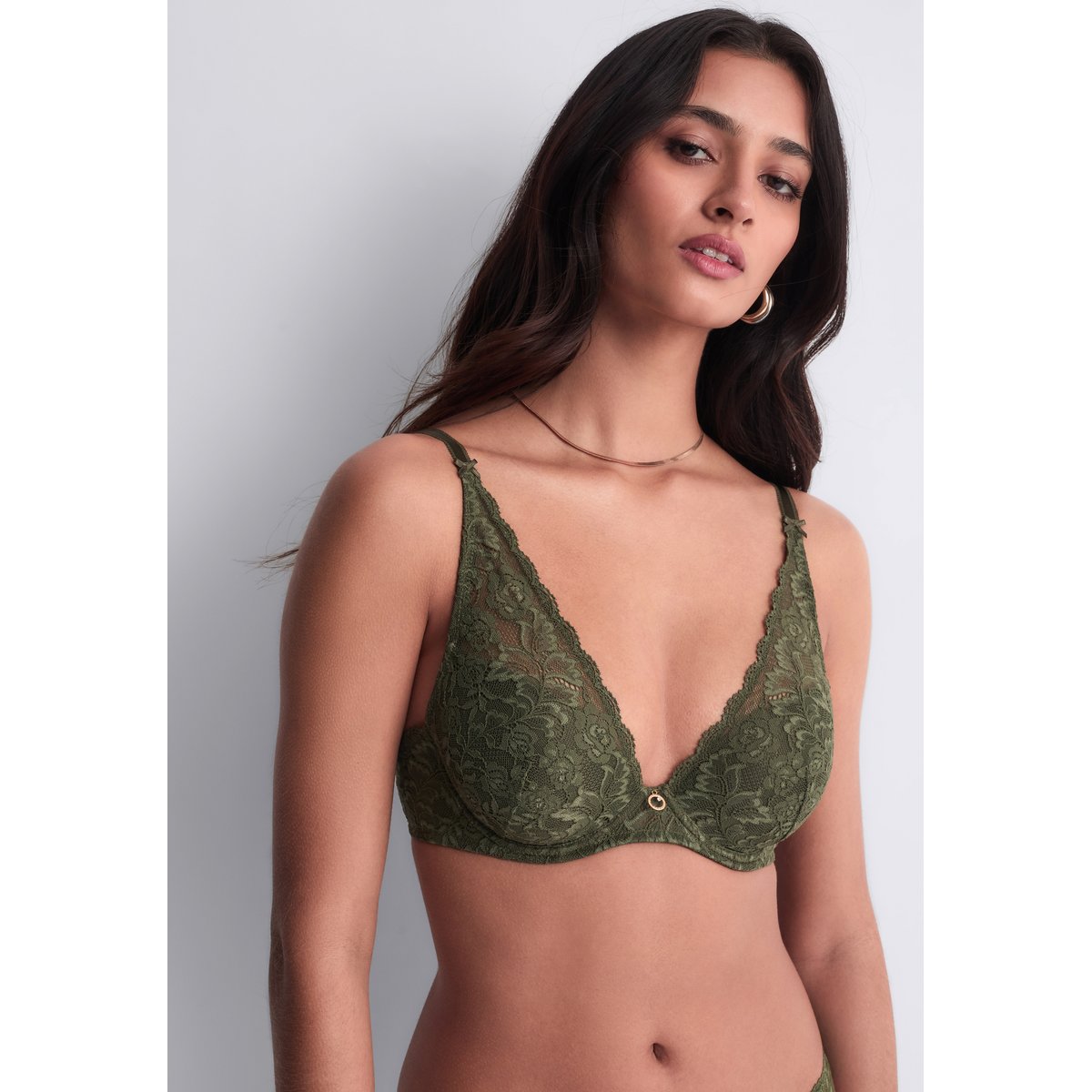 Soutien gorge Plunge foulard Rosessence vert, AUBADE