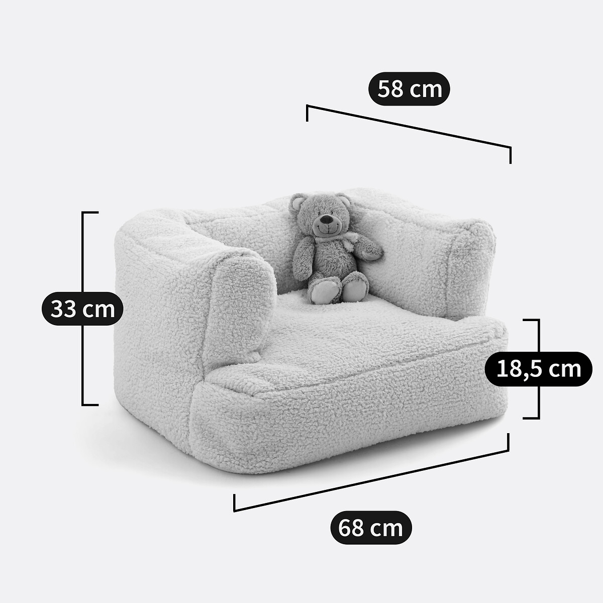 Fauteuil bouclette enfant, Midou blanc, LA REDOUTE INTERIEURS
