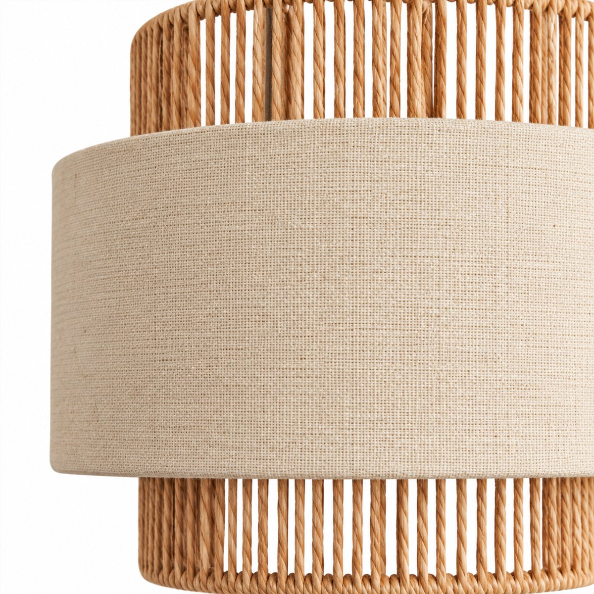 Abat-jour pour applique murale en corde tressée - Effet lin naturel, OPJET