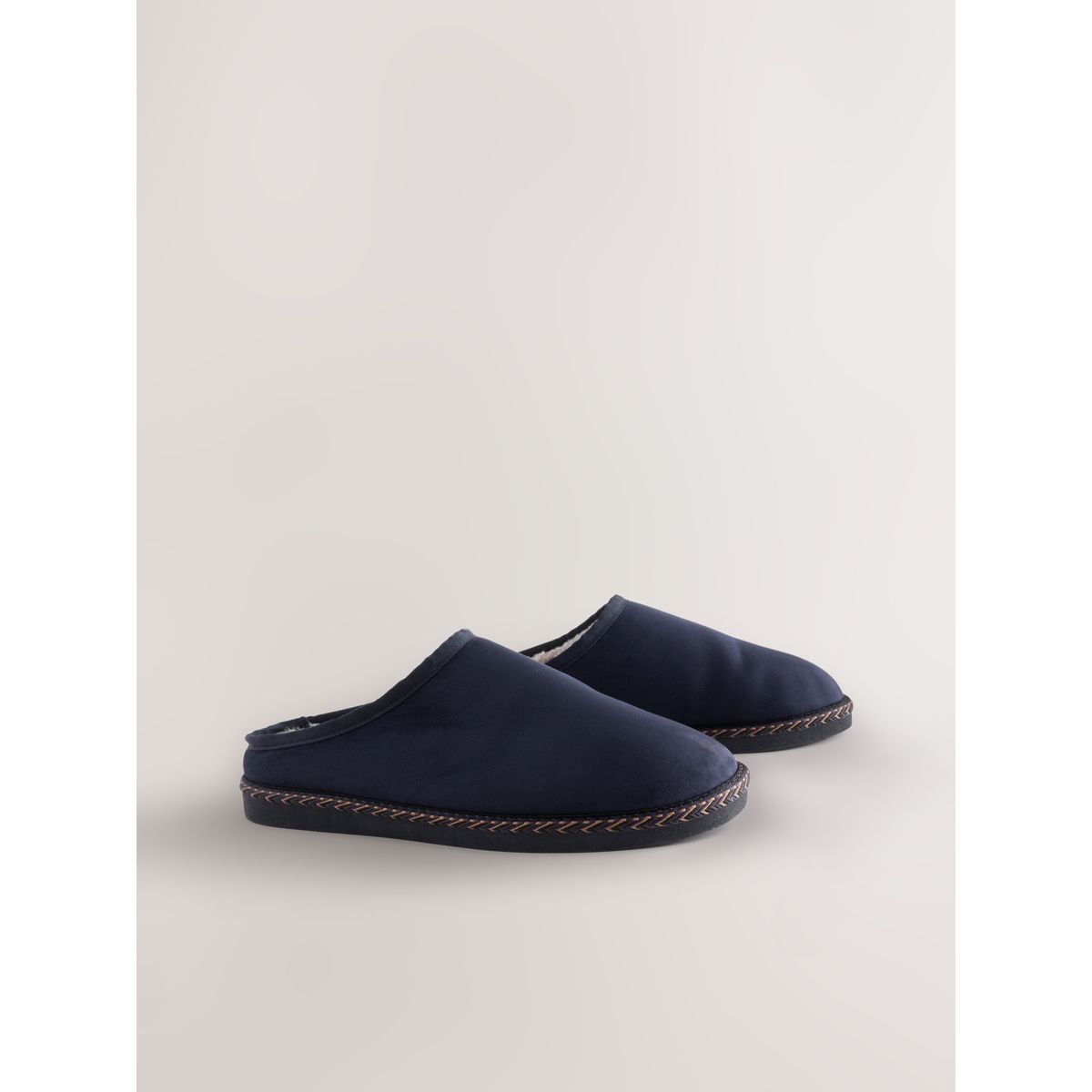 Chaussons mules à bande bleu marine, NEXT