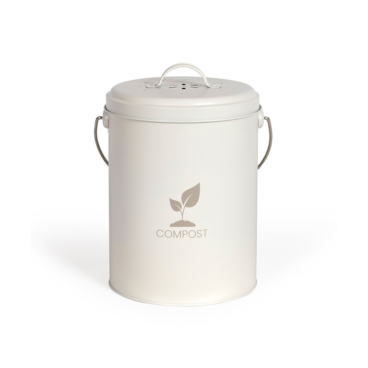 Seau à compost de cuisine 6 L crème, LIVOO