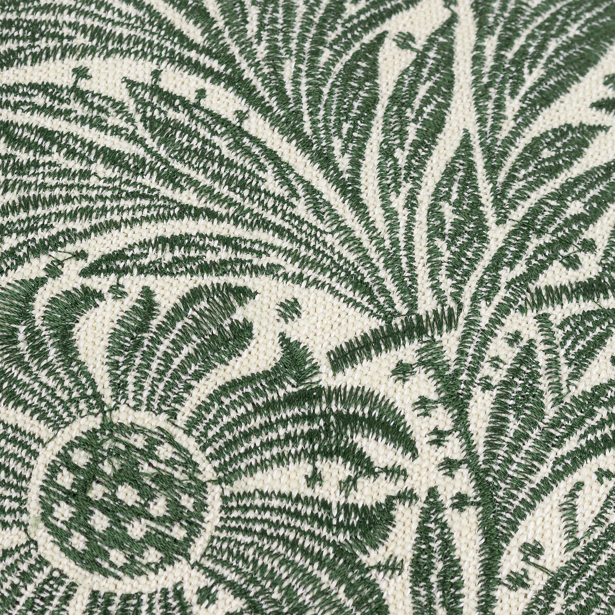 Marigold Embroidered Piped Feather Filled Cushion green, MORRIS & CO.