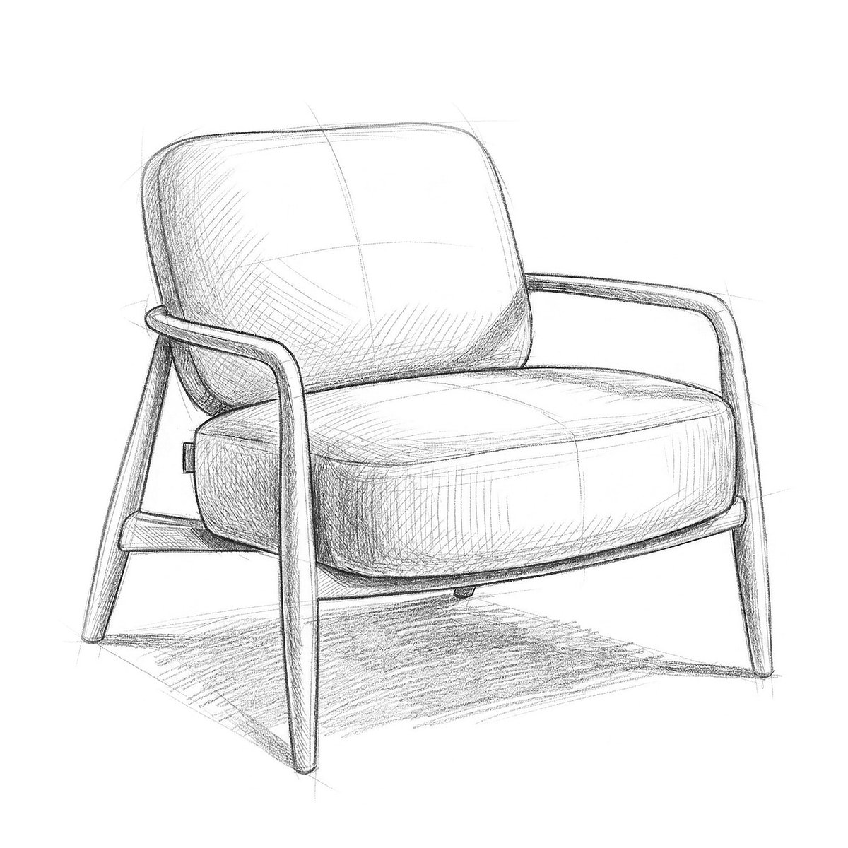 Fauteuil en tissu et bois massif VELIKA crème, HABITAT