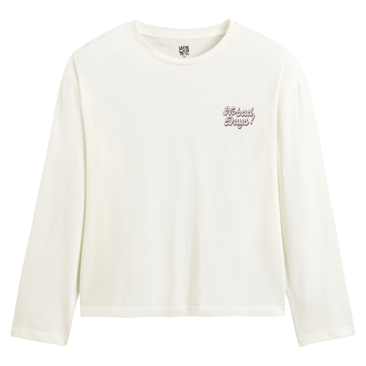 Slogan Print Pyjamas with Checked Bottoms white /anthracite, LA REDOUTE COLLECTIONS