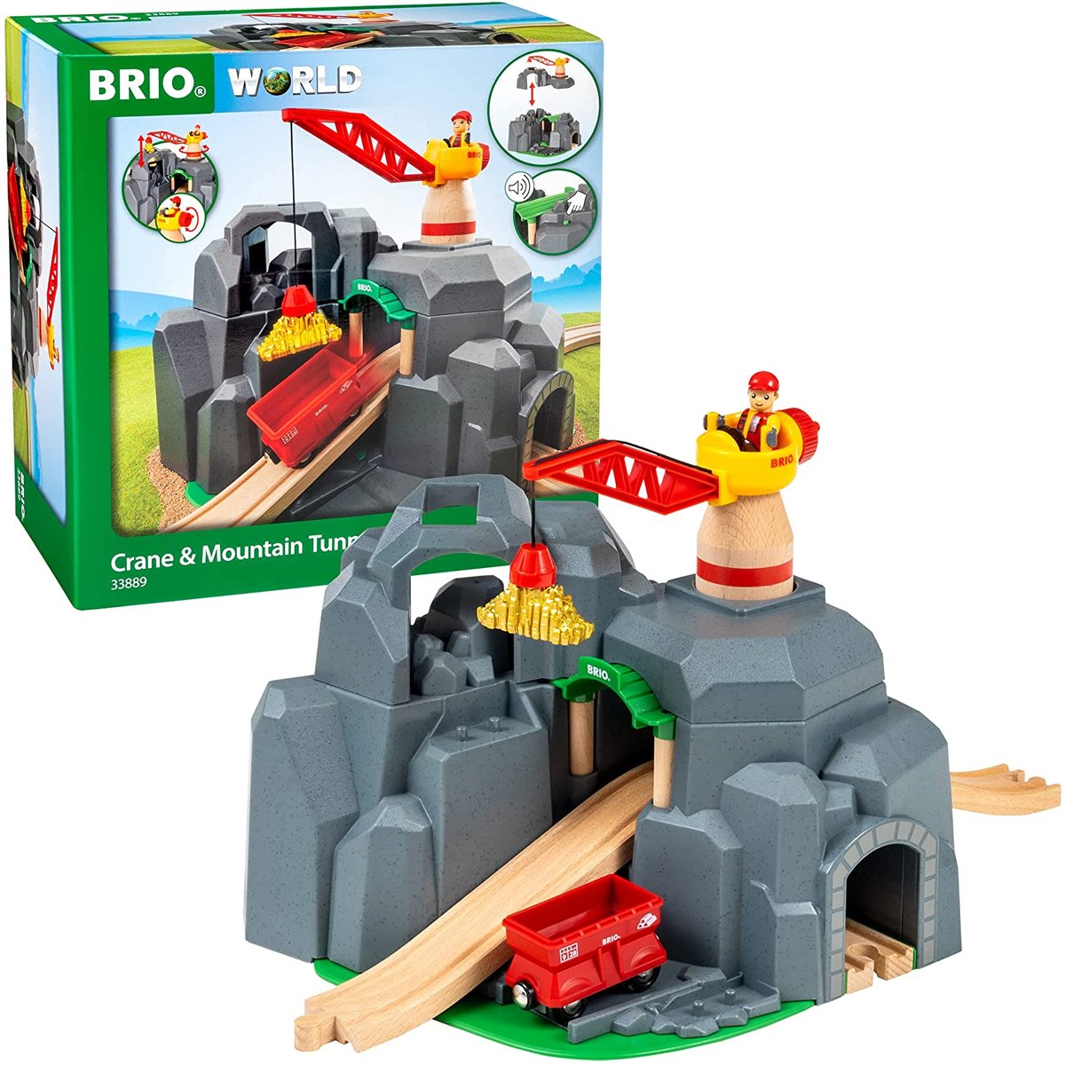 Plateforme grue et tunnels multifonctions gris, BRIO