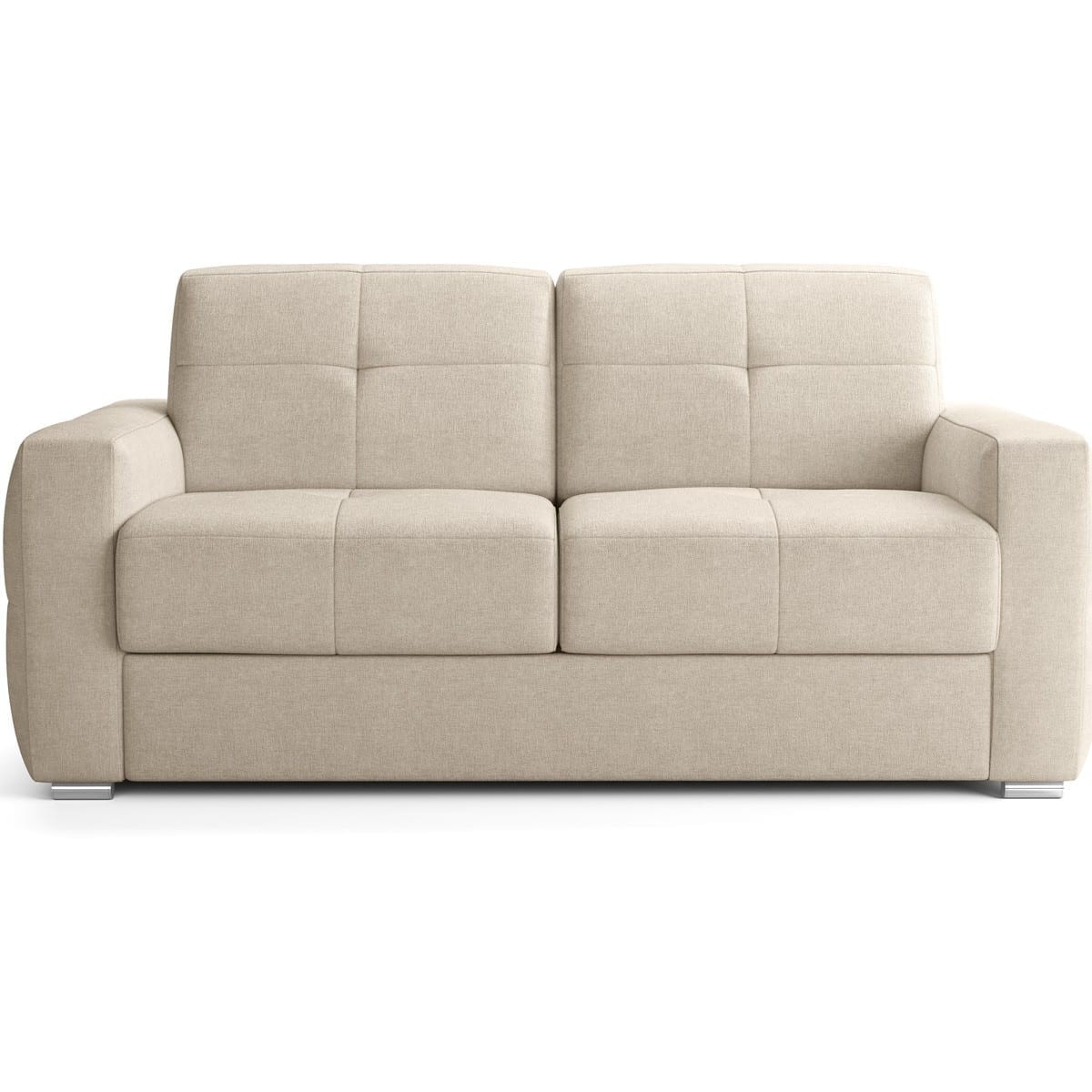 Canapé capitonné convertible 3 places en tissu chenille - ouverture express - CASSIAN beige, HOMIFAB