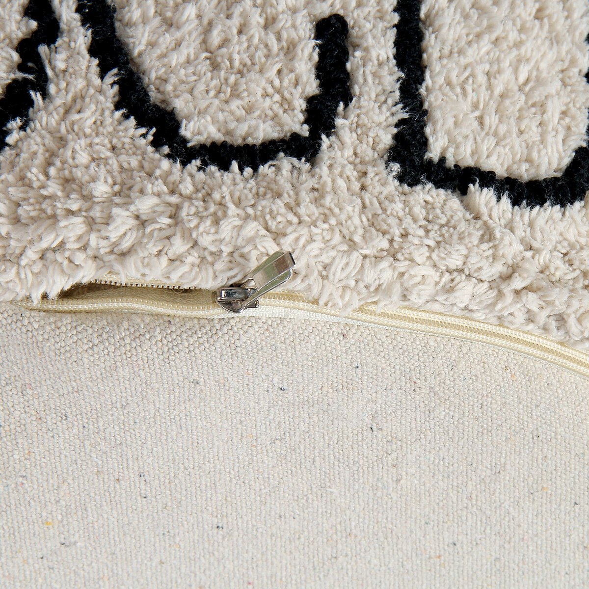 Pouf ABC naturel, noir, LORENA CANALS