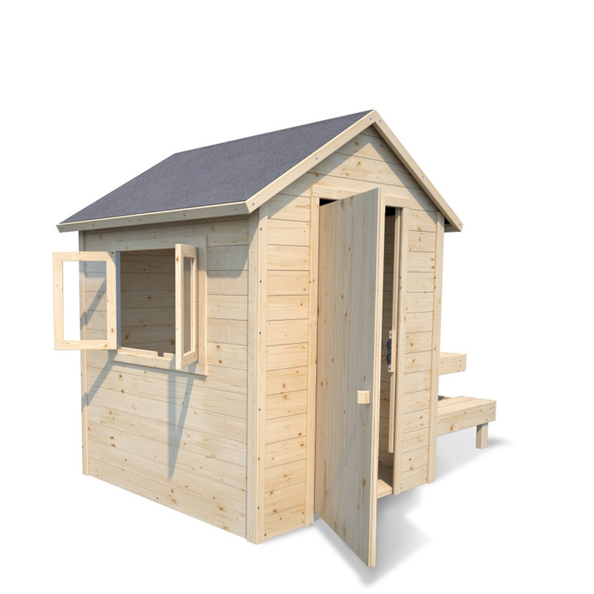 Cabane en bois enfant avec table TIANA marron, SOULET