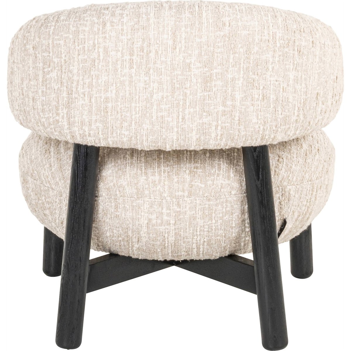 Fauteuil lounge forme organique Ornella beige angora doux, RECOLLECTION