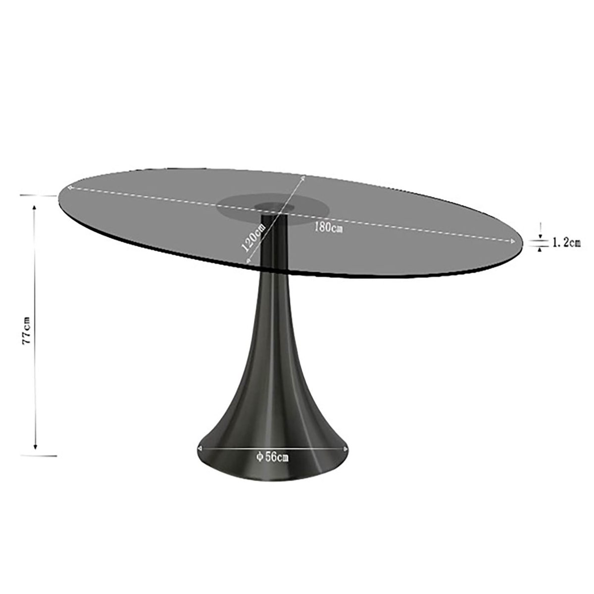 Table en verre fumé et aluminium, GRANDE POSSIBILITA verre fumé, KARE DESIGN
