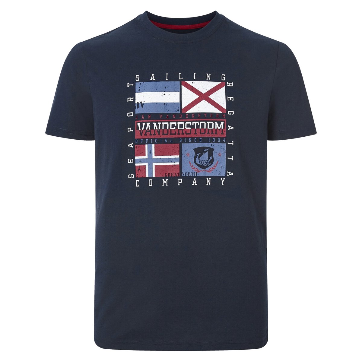 Lot de 2 T-shirts PREBEN bleu marine, JAN VANDERSTORM