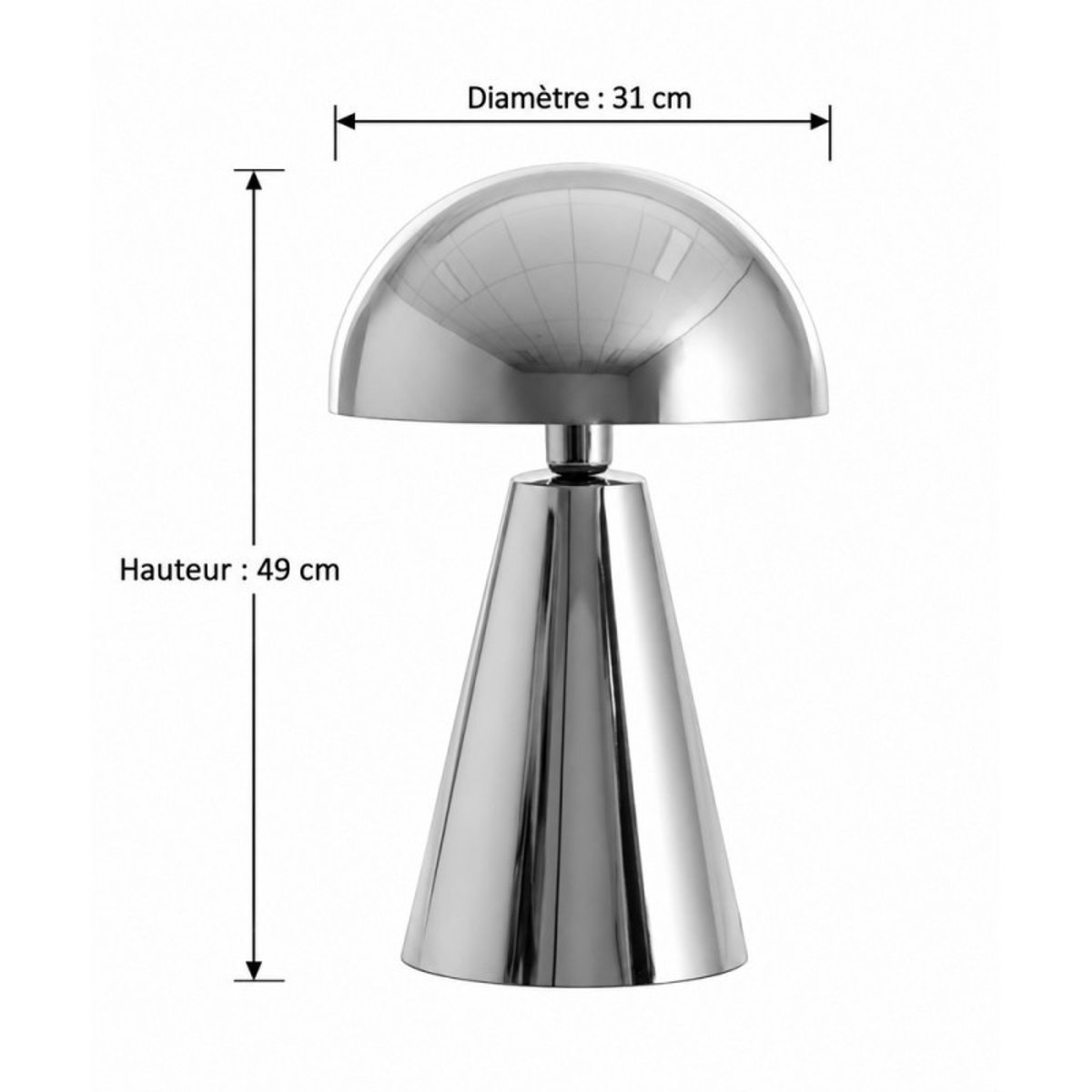 Grande lampe à poser chrome Surina chrome, MILLUMINE