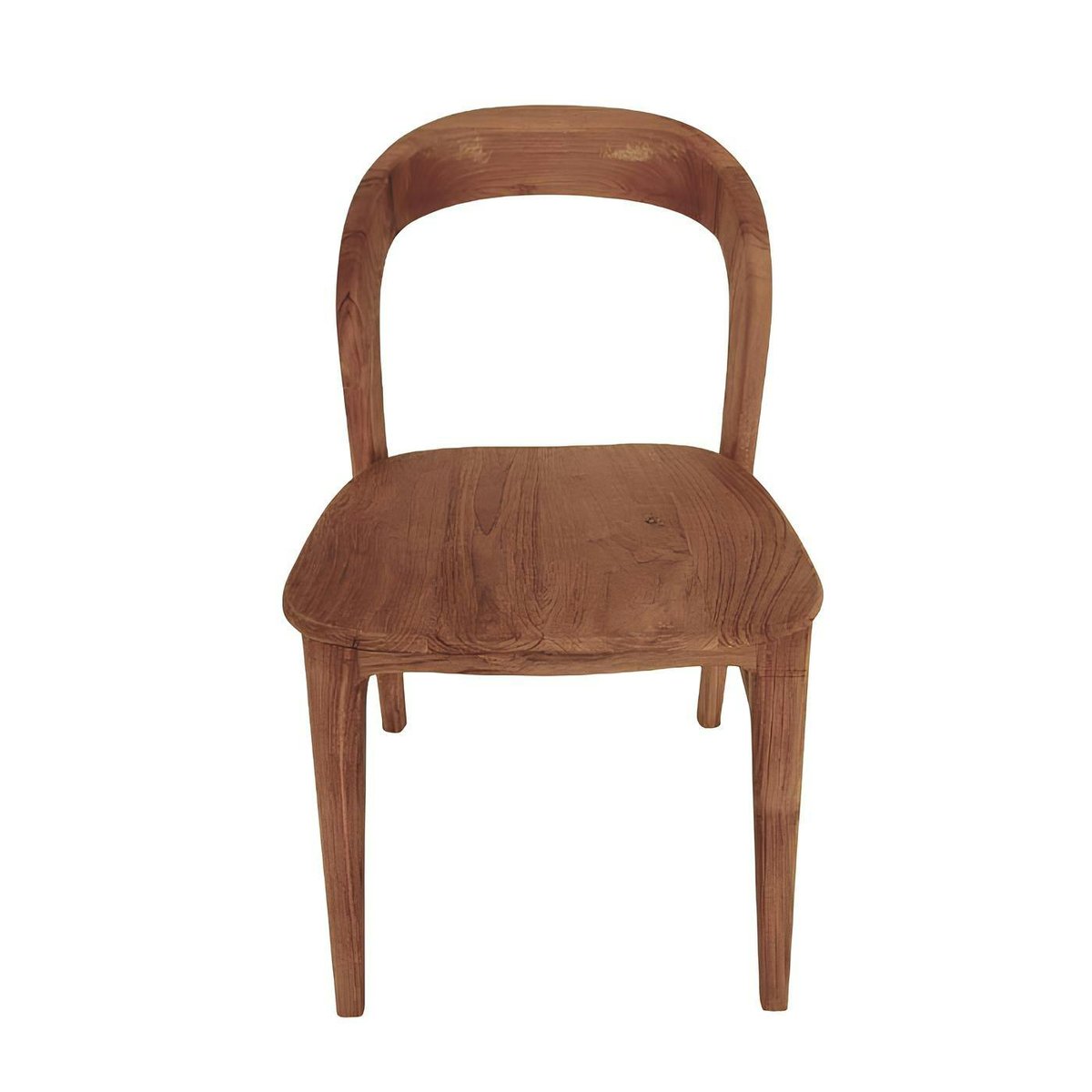 Chaise en teck massif à dossier arrondi (lot de 2) DEPOK bois naturel, PIER IMPORT