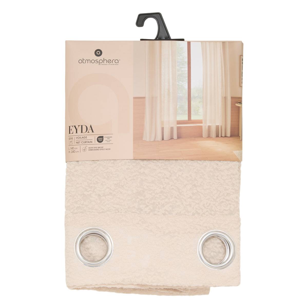 Voilage EYDA beige lin, ATMOSPHERA