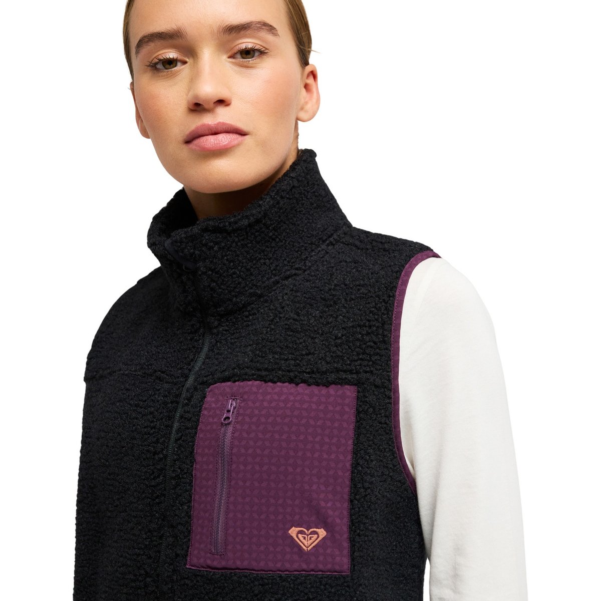 Gilet de sport en sherpa BOUNDLESS SPIRIT 2. noir anthracite, ROXY