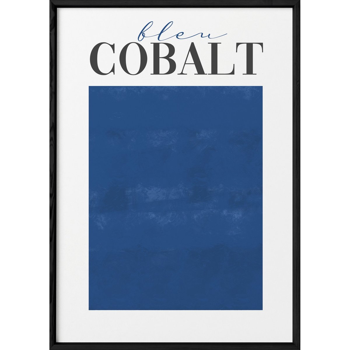 Affiche Bleu Cobalt blanc, L'AFFICHERIE