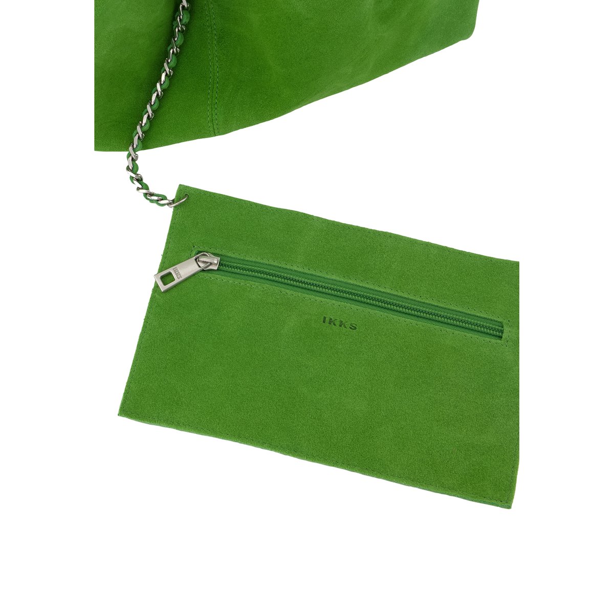 Sac à main cuir velours HOBO vert clair, IKKS