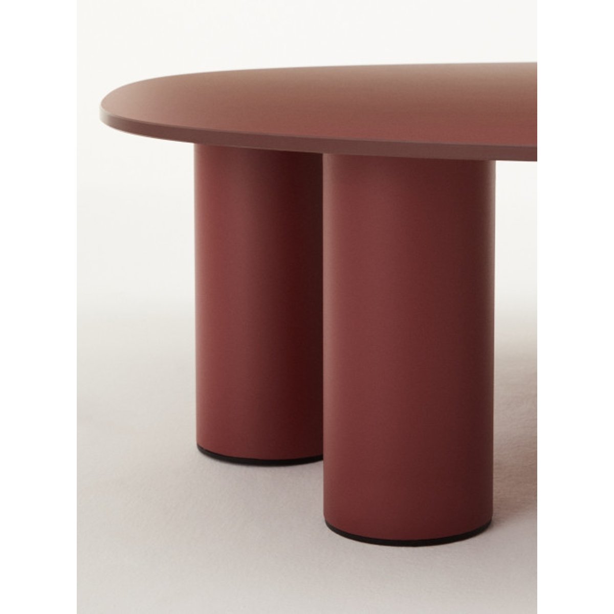Table basse design ovale en métal, L.104 , HYPPO rouge, SCAB DESIGN