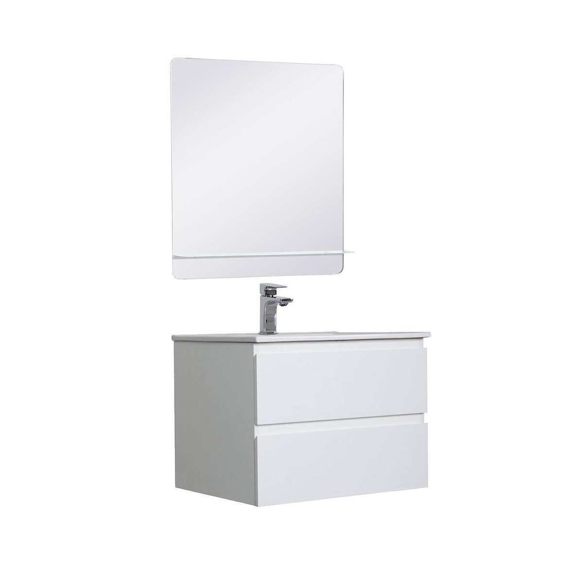 Meuble simple +vasque +miroir SORRENTO blanc, MOB IN