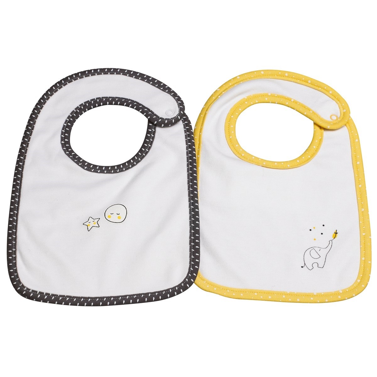 Bavoirs lot de 2 en coton blanc, SAUTHON