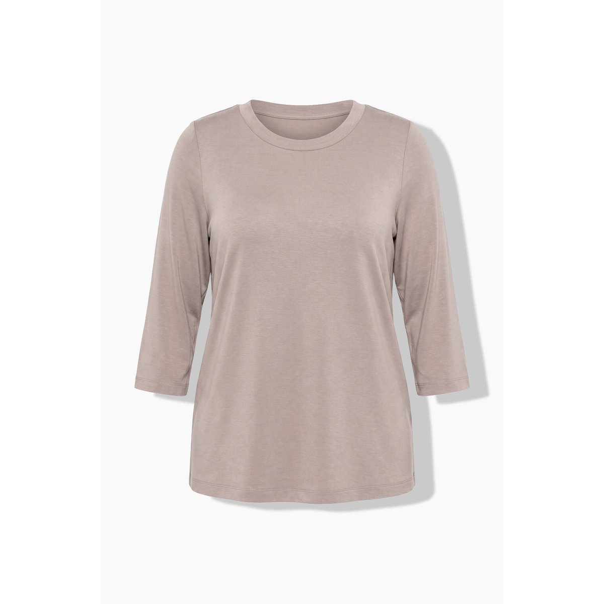 T-shirt à finition bord-côte marron pâle, ULLA POPKEN