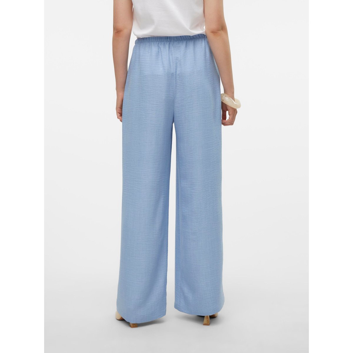 Pantalon À Jambe Large chambray blue, VERO MODA