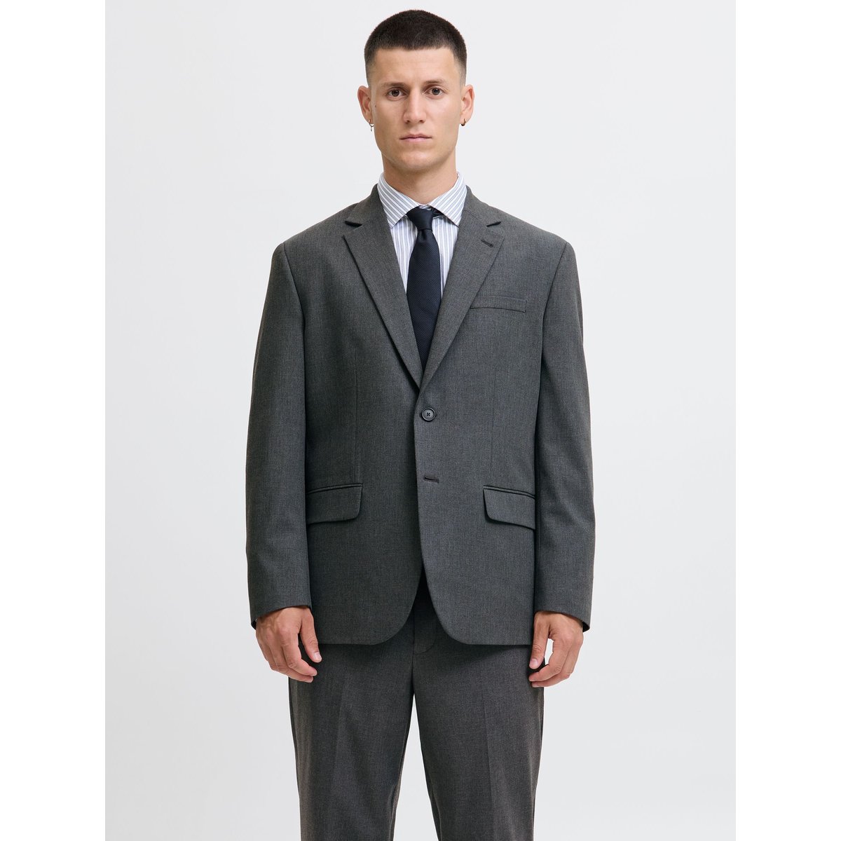 Blazer Croisé dark grey melange 1, JACK & JONES