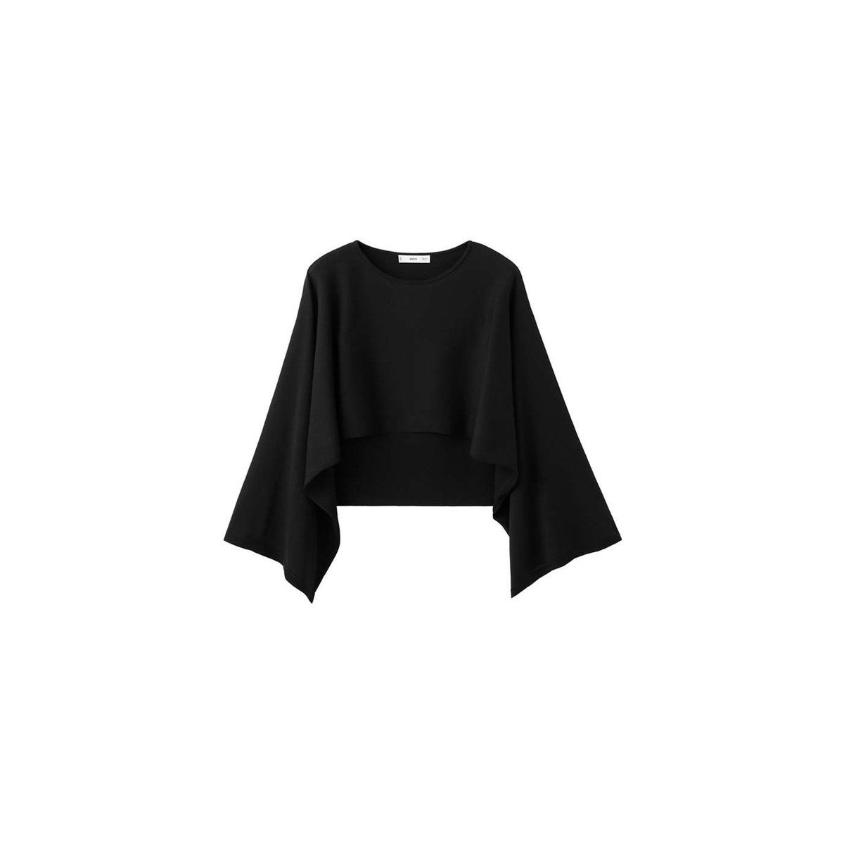 Cape maille col rond noir, MANGO