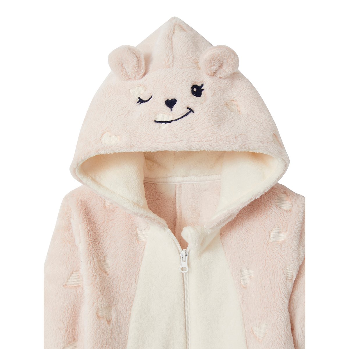 Combi-pyjama ourson phosphorescent rose, VERTBAUDET