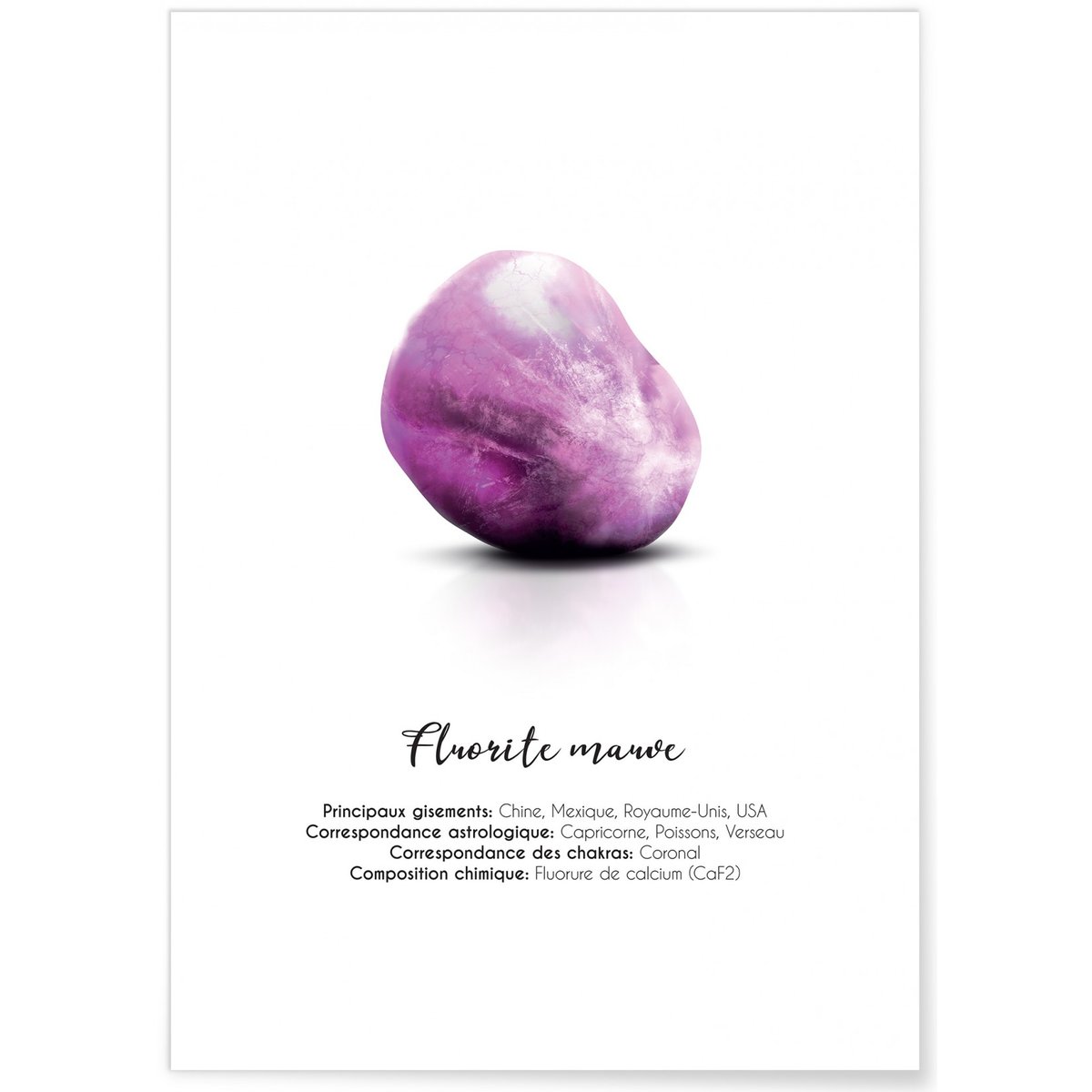 Affiche Fluorite mauve blanc, L'AFFICHERIE