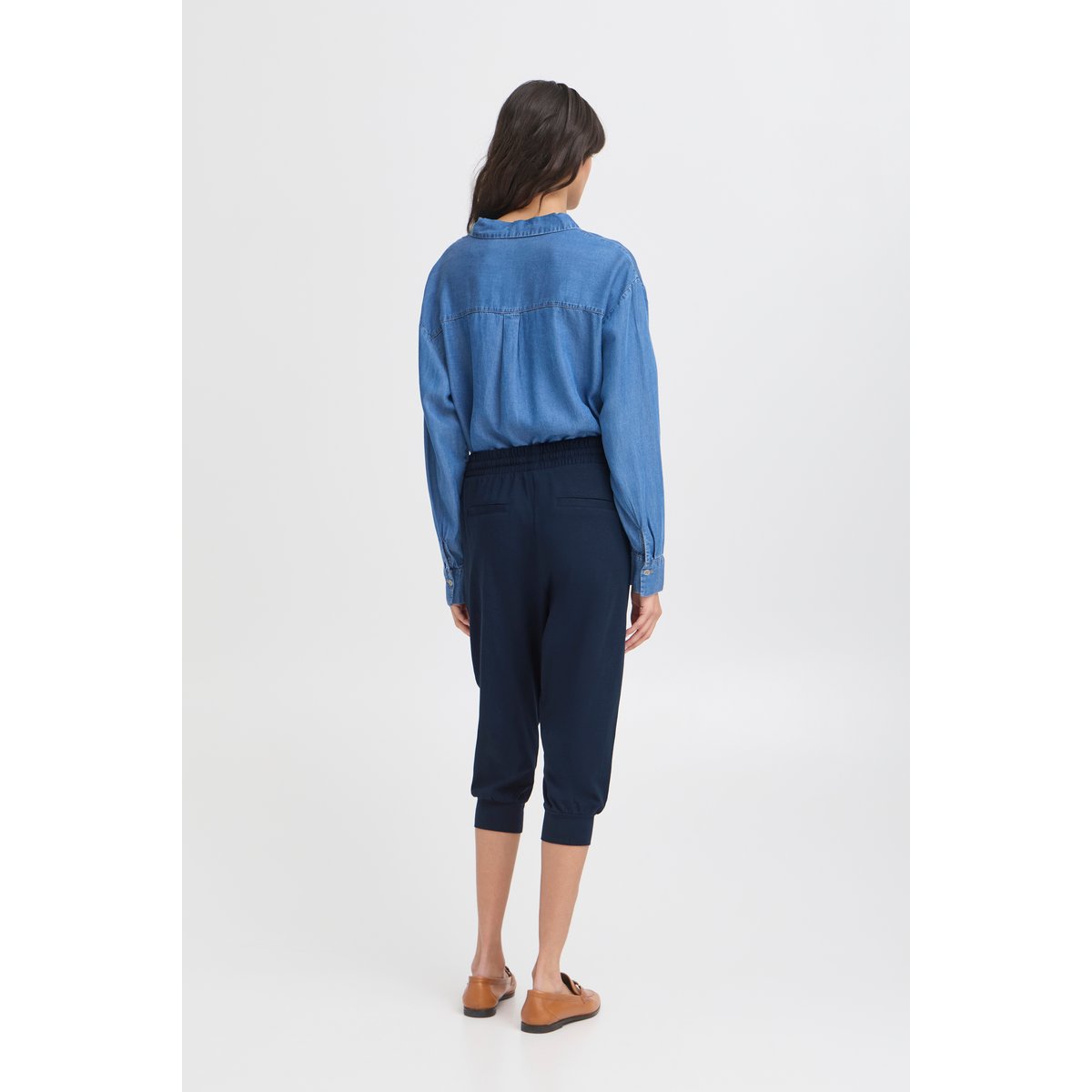 Pantalon en jersey, longueur cheville bleu copenhagen night, B.YOUNG
