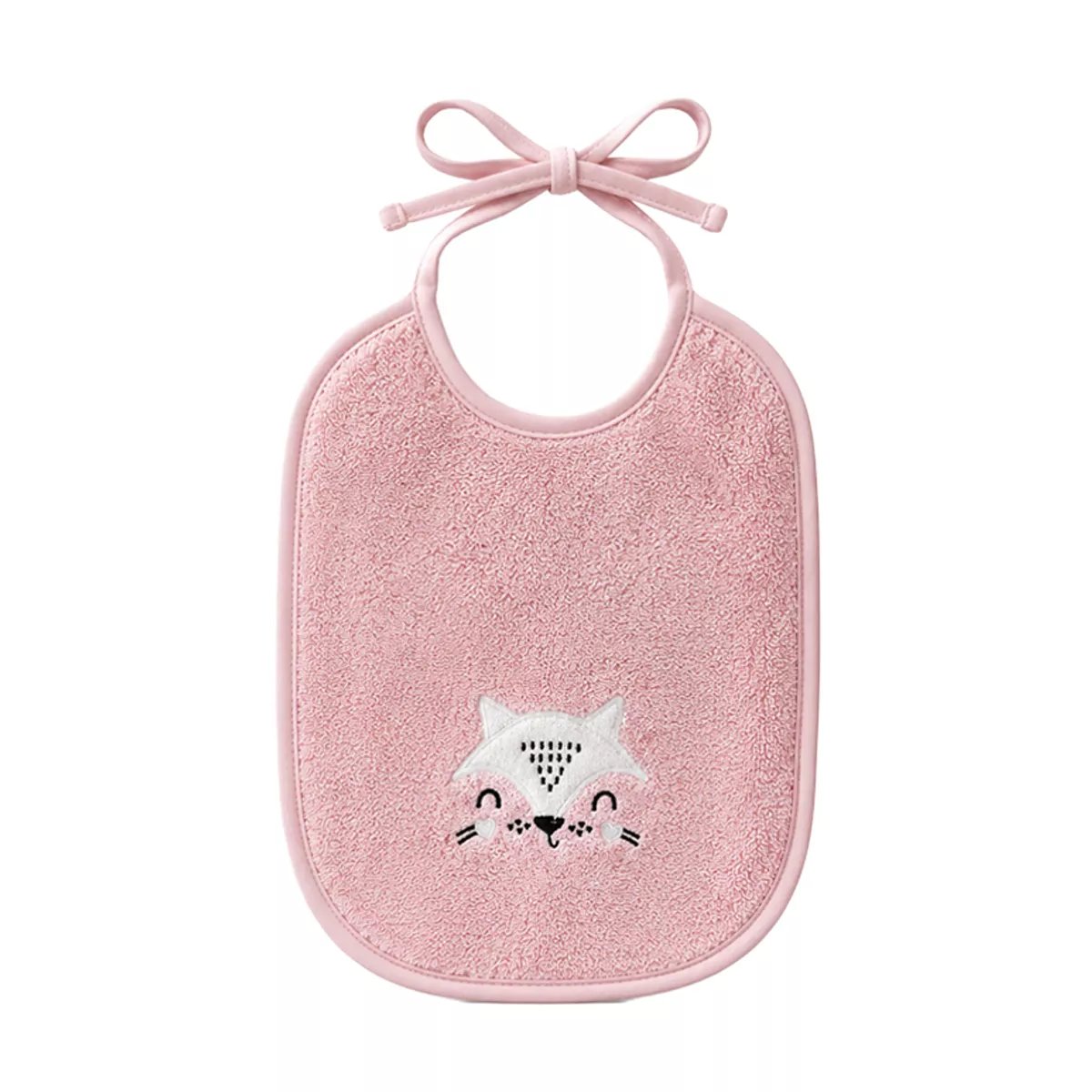 Bavoir enfant pur coton PETITE RENARDE rose 30x40, GARNIER THIEBAUT