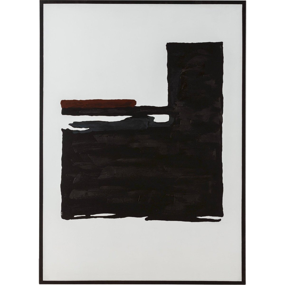Tableau abstrait en toile, Rectangulaire noir profond et blanc pur, RECOLLECTION