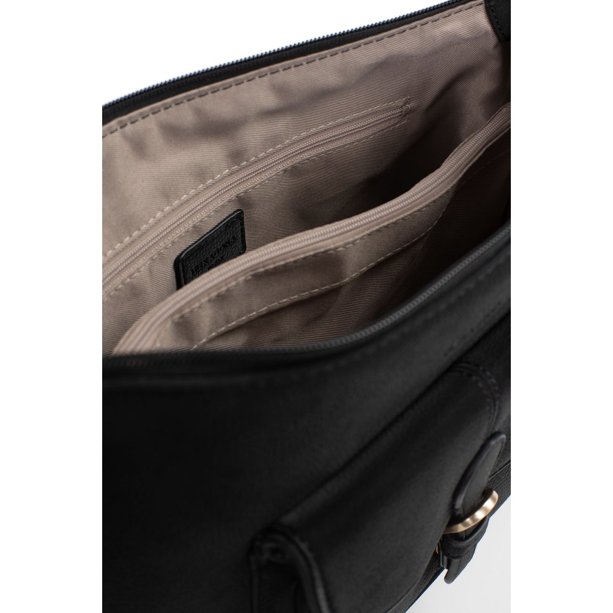 Sac porté épaule 1 anse EVE noir, HEXAGONA