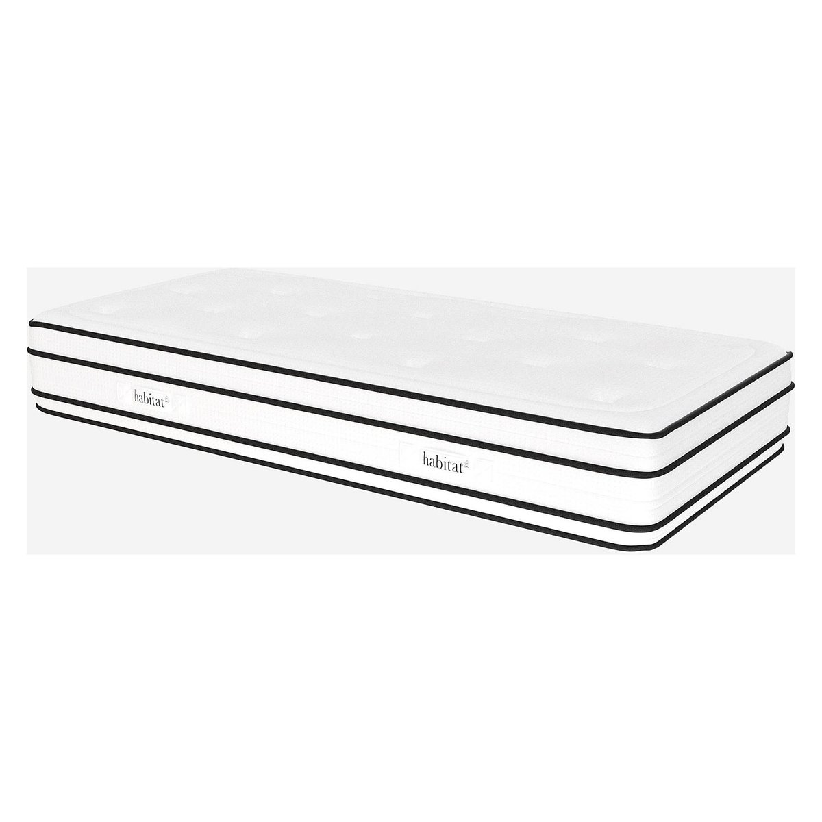 Matelas hybride ressorts ensachés et mousse en mémoire de forme DREAM HYBRIDE blanc, HABITAT