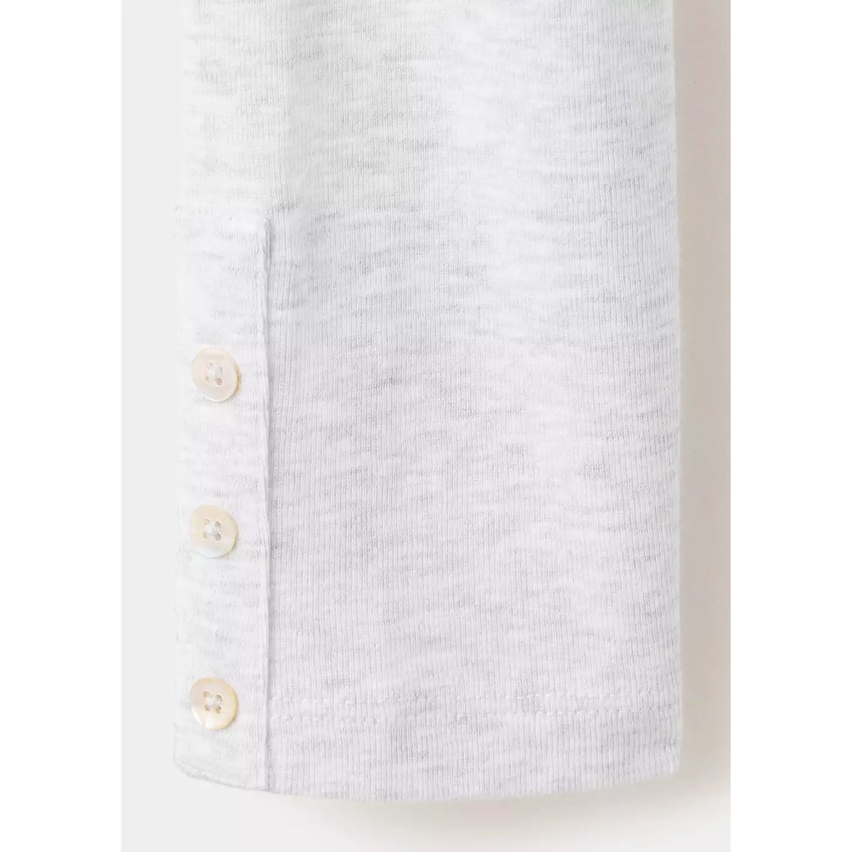T-shirt à manches longues avec boutons décoratifs gris chiné clair, MANGO TEEN