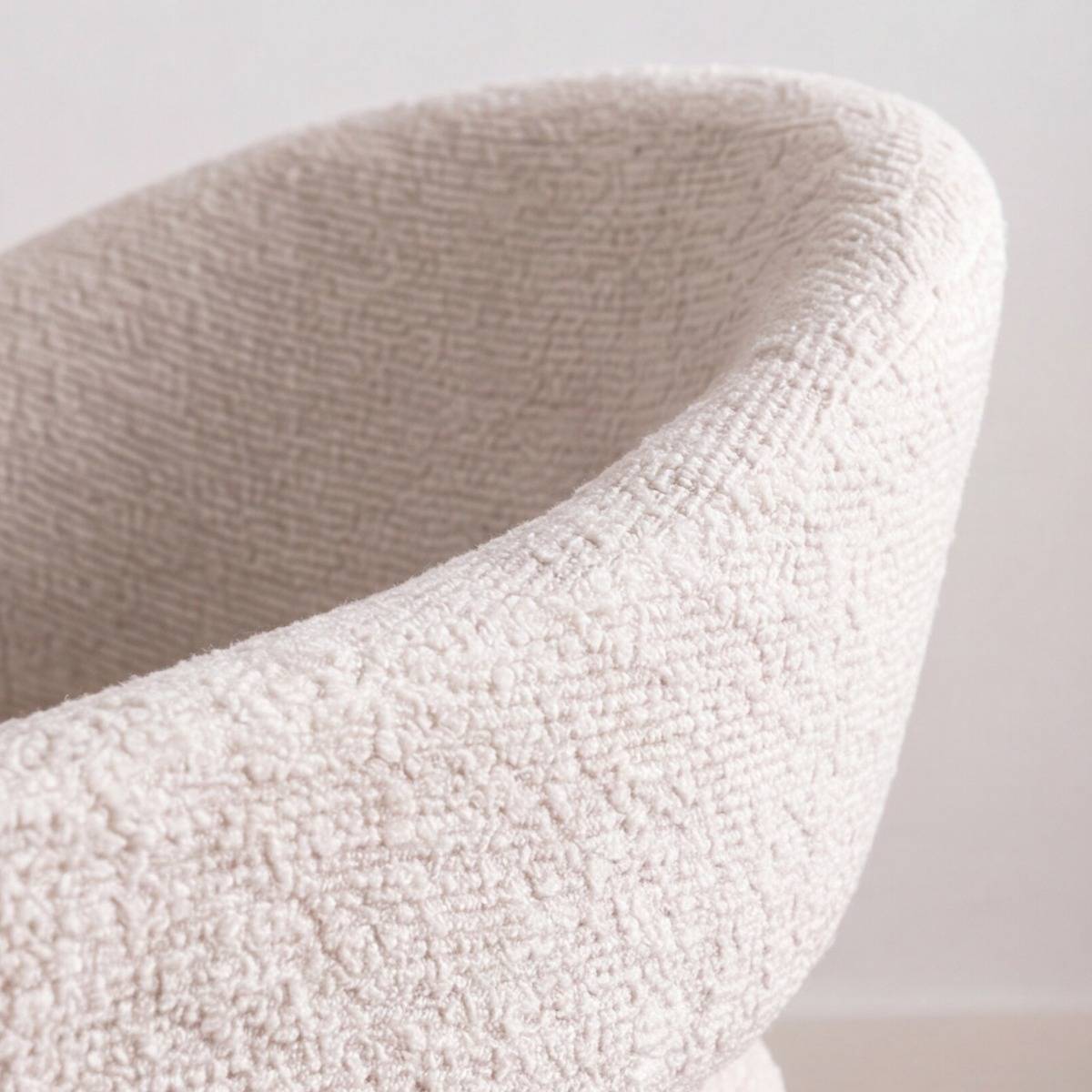 Lot de 2 chaises en tissu FLORINE blanc, MADE IN MEUBLES