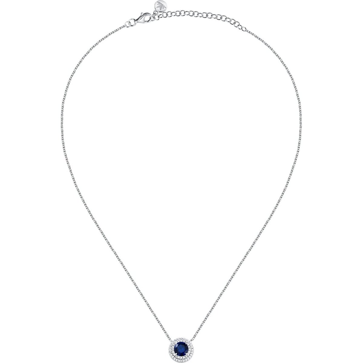Colliers en Zircon/zircons Cubiques/argent 925/1000 Recyclé et Zircon argent/bleu, MORELLATO