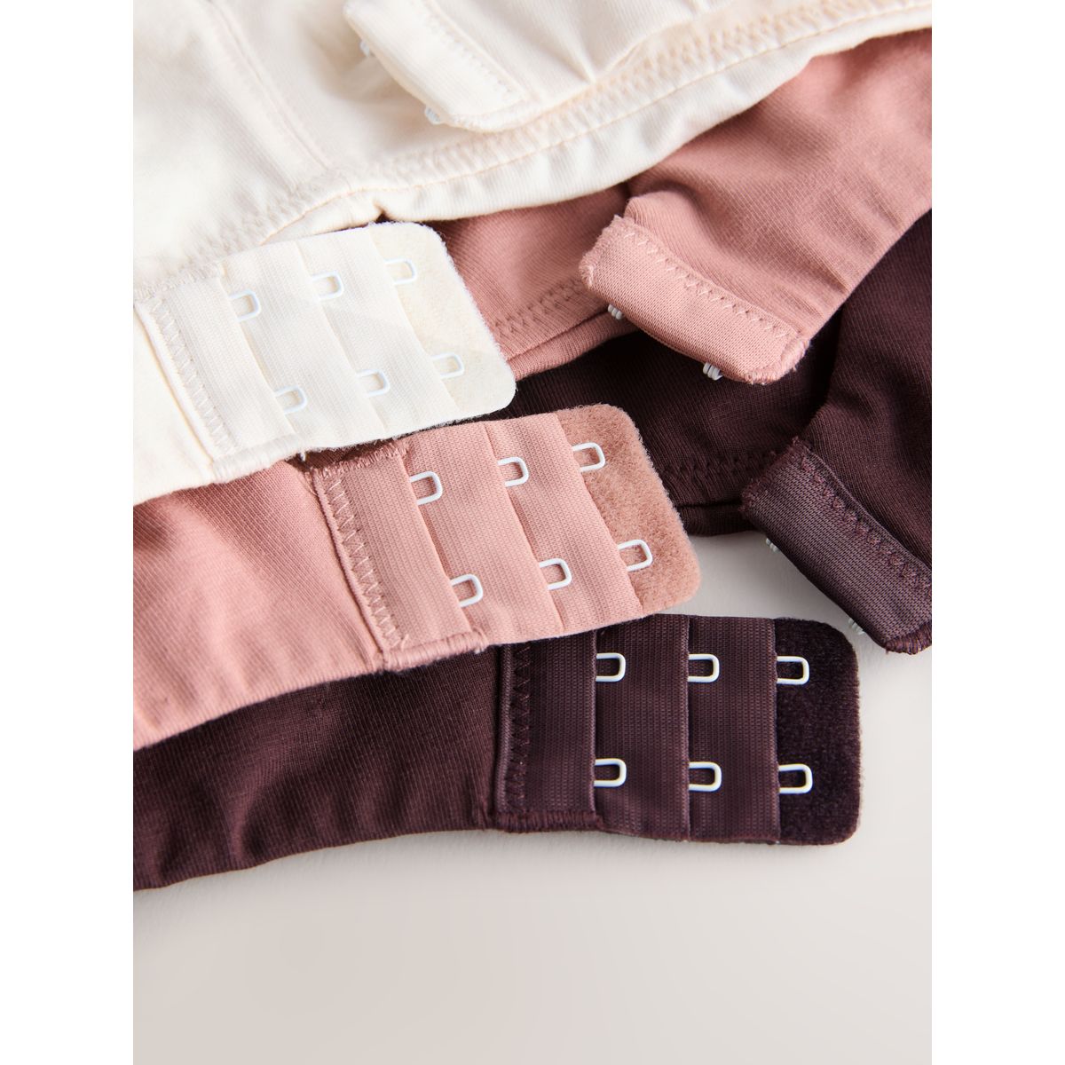 Soutien-gorge confort en coton, lot de 3 chocolat/rose/crème, NEXT