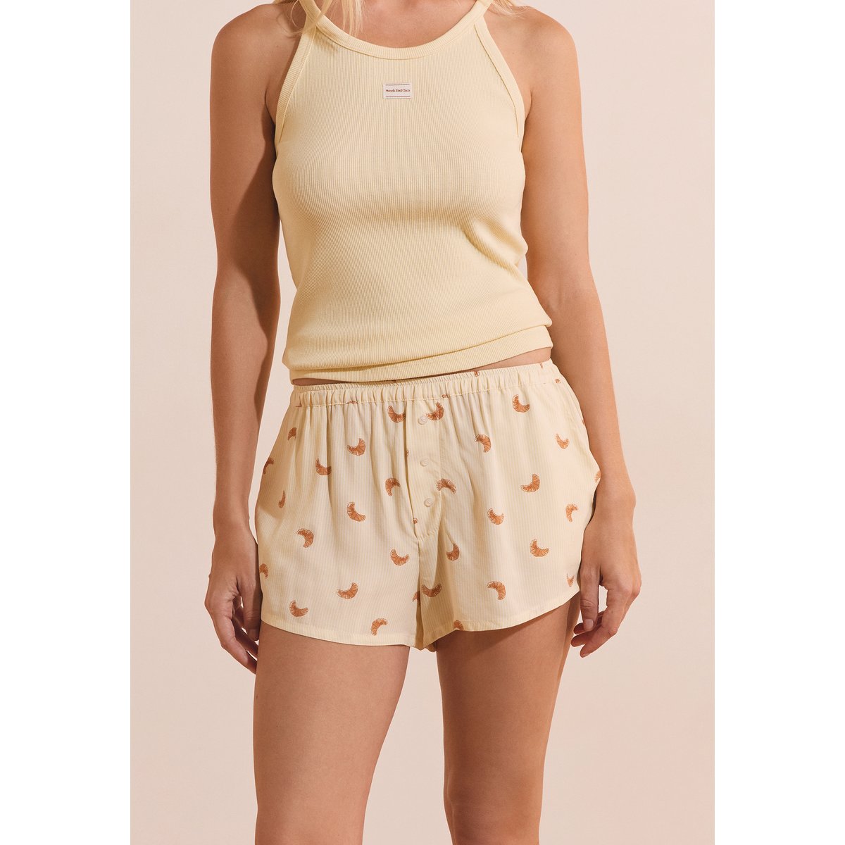 Short de pyjama à motifs croissants BAYLA jaune pale, ETAM