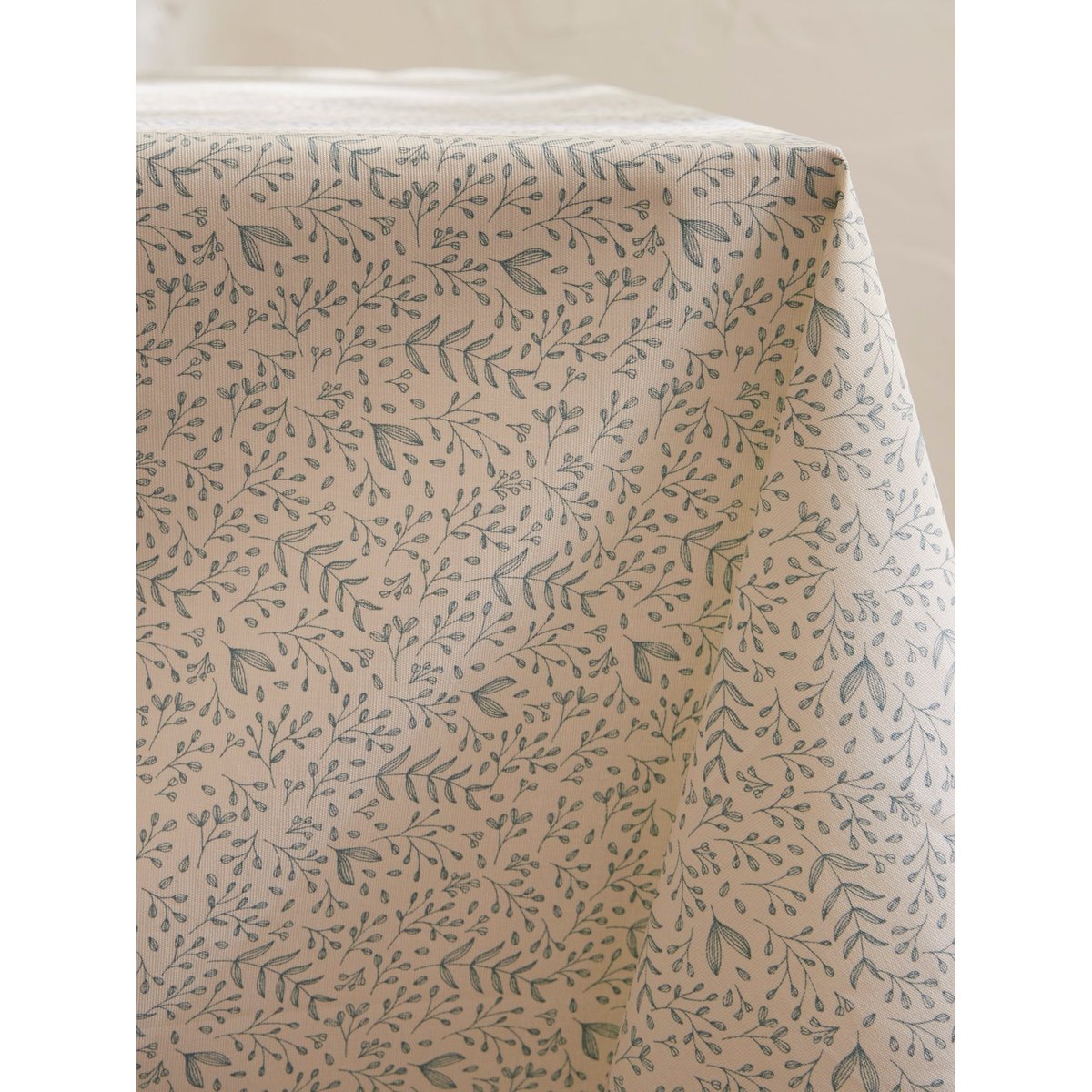 Nappe en coton enduit blanc / vert, CYRILLUS