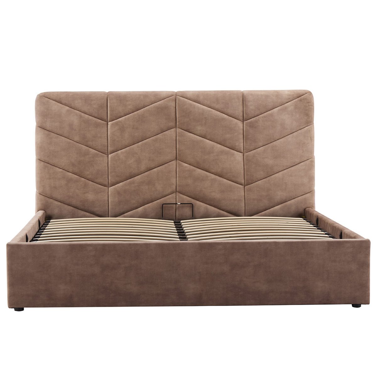Lit coffre - PEONIS taupe, BEST MOBILIER