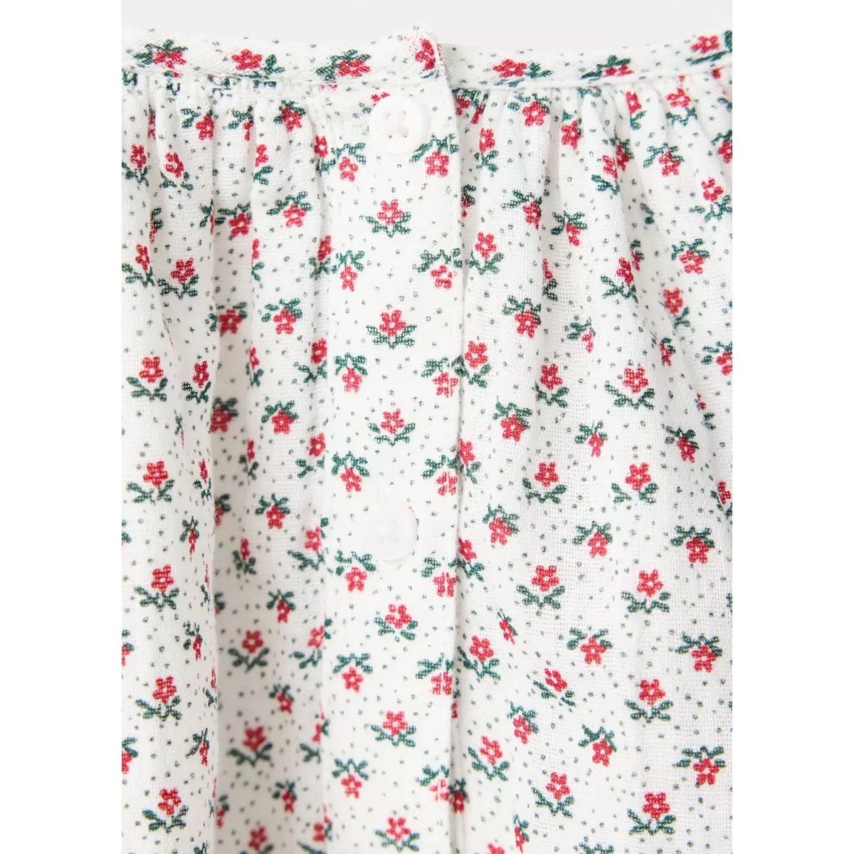 Blouse coton imprimé fleuri blanc cassé, MANGO BABY